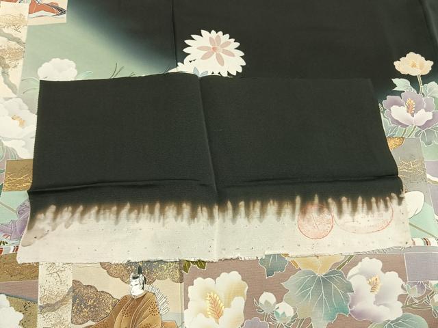 平和屋着物●豪華黒留袖　作家物　色紙重ね人物花文　暈し染め　金彩　反端付き　正絹　逸品　未使用　AABM3988fy