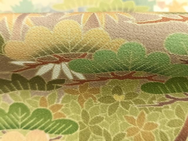 平和屋着物●豪華黒留袖　友禅　作家物　風景枝松文　正絹　逸品　AABM3990fy