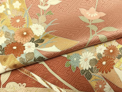 平和屋着物●訪問着　熨斗花文　暈し染め　金彩　正絹　逸品　AABM3994fy