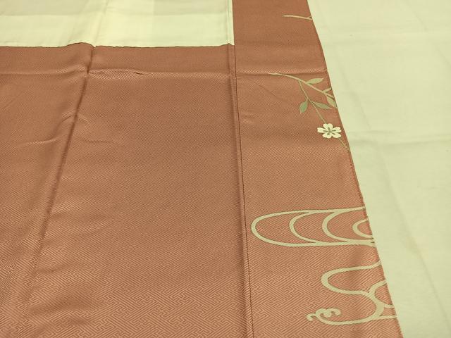 平和屋着物●訪問着　熨斗花文　暈し染め　金彩　正絹　逸品　AABM3994fy