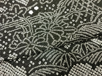 平和屋着物●訪問着　総絞り　松竹梅　黒地　正絹　逸品　未使用　AABM3998fy