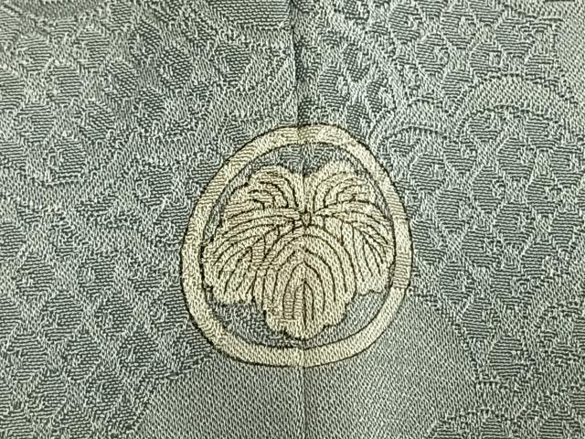 平和屋着物●上質な色無地　雲取り地紋　薄雲鼠色　正絹　逸品　AABM3999fy