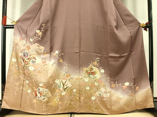 平和屋着物●訪問着　花蝶文　暈し染め　金銀彩　正絹　逸品　未使用　AABM4002fy