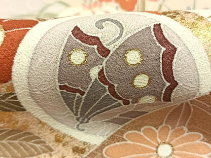 平和屋着物●訪問着　花蝶文　暈し染め　金銀彩　正絹　逸品　未使用　AABM4002fy