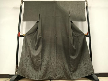 平和屋着物●訪問着　お召地　枝葉文　暈し染め　正絹　逸品　未使用　AABM4005fy