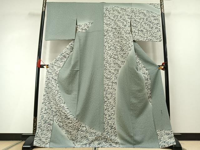 平和屋着物●京の染師　塩貝能教　訪問着　矢羽文　金通し地　正絹　逸品　AABM4009fy