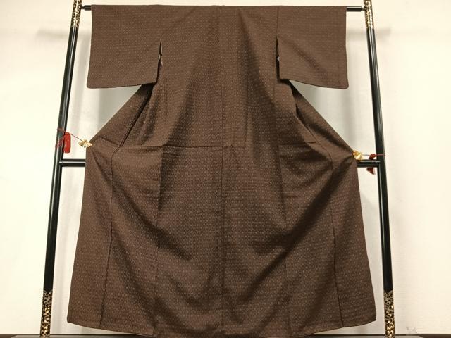 平和屋着物●上質な紬　幾何学文様　正絹　逸品　AABM4016fy