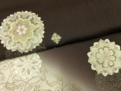 平和屋着物●訪問着　吉祥花文　暈し染め　金彩　正絹　逸品　AABM4017fy