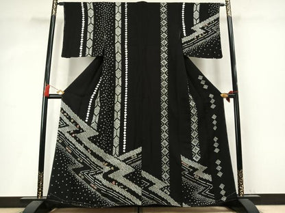 平和屋着物●中国三大刺繍　相良刺繍　訪問着　絞り　宝尽くし　金糸　正絹　逸品　未使用　AABM4020fy