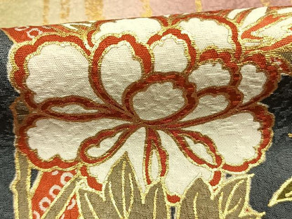 平和屋着物●訪問着　草花文　暈し染め　金彩　正絹　逸品　AABM4036fy