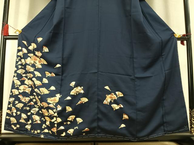 平和屋着物●訪問着　扇面花文　金彩　正絹　逸品　未使用　AABM4045fy