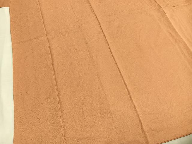 平和屋着物●本草木染作家　瑞寶　色無地　紋意匠　江戸茶色　正絹　逸品　AABM4046fy