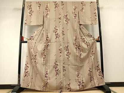 平和屋着物●小紋　舞桜間道　洗える着物　AABM4048fy