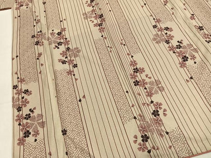 平和屋着物●小紋　舞桜間道　洗える着物　AABM4048fy