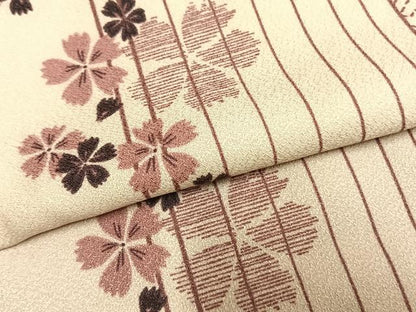 平和屋着物●小紋　舞桜間道　洗える着物　AABM4048fy