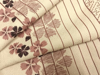 平和屋着物●小紋　舞桜間道　洗える着物　AABM4048fy