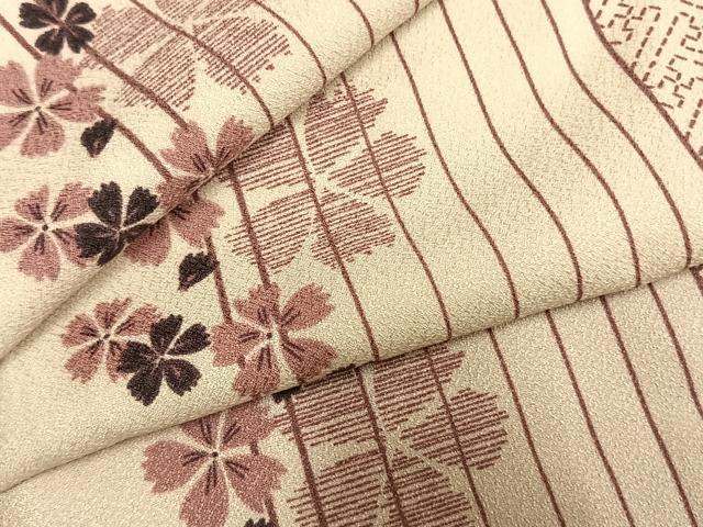 平和屋着物●小紋　舞桜間道　洗える着物　AABM4048fy