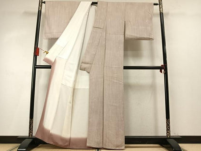 平和屋着物●上質な小紋　草花文　金彩　正絹　逸品　AABM4054fy