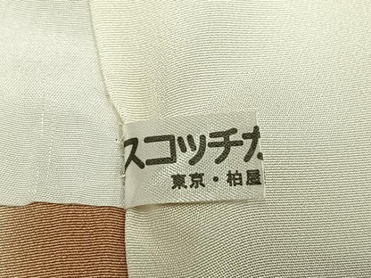 平和屋着物●江戸小紋　万筋　飴色×土色　正絹　逸品　AABM4055fy