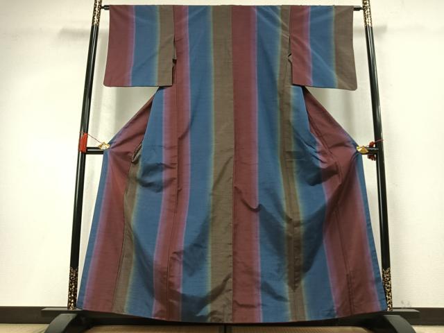 平和屋着物●上質な紬　間道　正絹　逸品　AABM4057fy