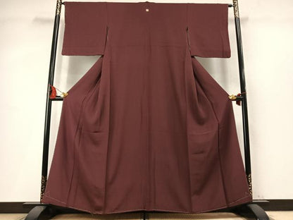 平和屋着物●上質な色無地　海老茶色　正絹　逸品　未使用　AABM4058fy