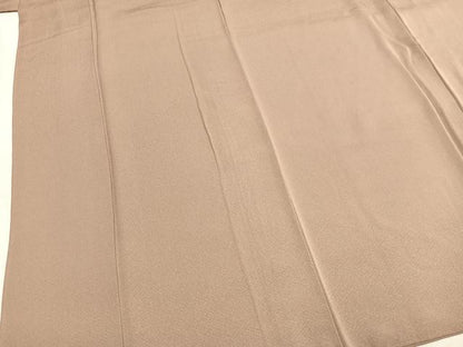 平和屋着物●上質な色無地　白茶色　正絹　逸品　AABM4059fy