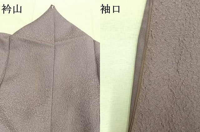 平和屋着物●上質な色無地　紋意匠　浅紫色　正絹　逸品　AABM4060fy