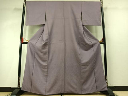 平和屋着物●上質な色無地　紋意匠　浅紫色　正絹　逸品　AABM4060fy
