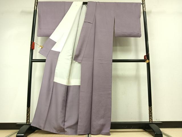 平和屋着物●上質な色無地　紋意匠　浅紫色　正絹　逸品　AABM4060fy