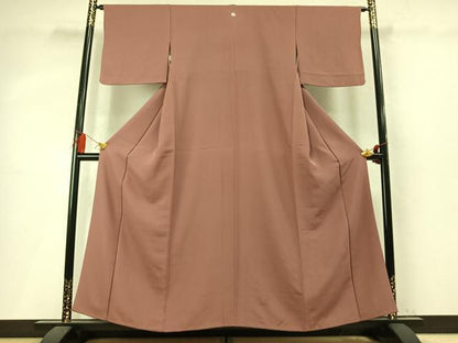 平和屋着物●上質な色無地　蘇芳香色　正絹　逸品　AABM4062fy