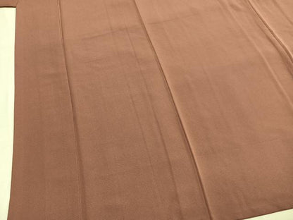 平和屋着物●上質な色無地　蘇芳香色　正絹　逸品　AABM4062fy