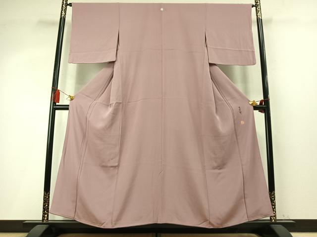 平和屋着物●植田正輝　色無地　薄柿色　正絹　逸品　AABM4064fy