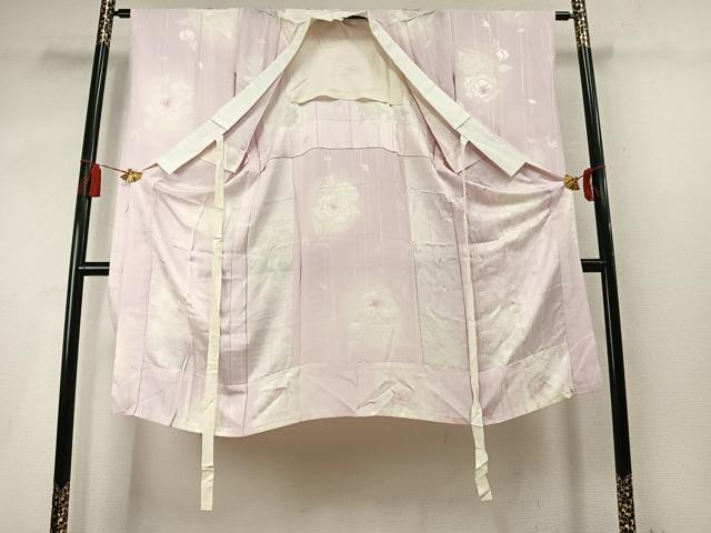 平和屋着物●振袖用長襦袢　無双仕立て　草花地紋　暈し染め　正絹　逸品　AABM4066fy