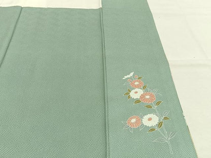 平和屋着物●訪問着　草花文　暈し染め　金銀彩　正絹　逸品　AABM4070fy