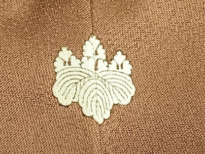 平和屋着物●訪問着　駒刺繍　扇面花文　金彩　正絹　逸品　未使用　AABM4073fy