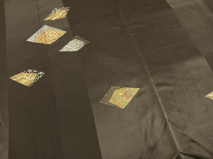 平和屋着物●訪問着　刺繍　色紙玩具文　金銀彩　正絹　逸品　AABM4074fy