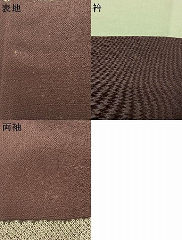 平和屋着物●上質な小紋　市松文様　鬼しぼ縮緬　正絹　逸品　AABM4078fy