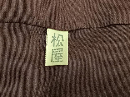 平和屋着物●上質な小紋　市松文様　鬼しぼ縮緬　正絹　逸品　AABM4078fy