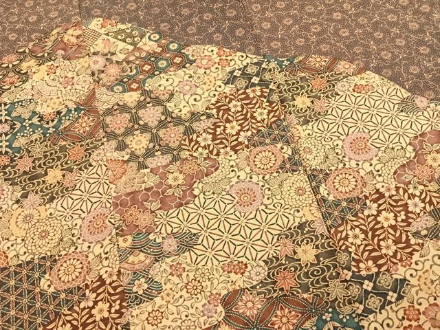 平和屋着物●訪問着　型染め　花唐草文　正絹　逸品　AABM4079fy