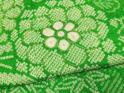 平和屋着物●豪華振袖　総絞り　駒刺繍　笹竹梅花文　正絹　逸品　AABM4080fy