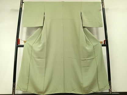 平和屋着物●上質な色無地　夏虫色　正絹　逸品　AABM4082fy