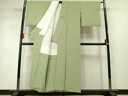 平和屋着物●上質な色無地　夏虫色　正絹　逸品　AABM4082fy