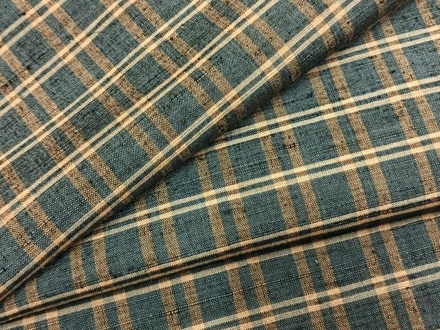 平和屋着物●上質な紬　格子　正絹　逸品　AABM4085fy