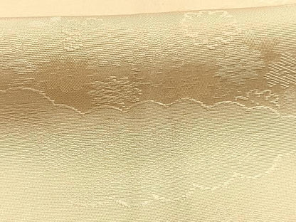 平和屋着物●上質な色無地　流水雲取り花地紋　蜂蜜色　正絹　逸品　AABM4086fy
