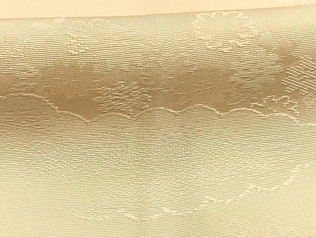 平和屋着物●上質な色無地　流水雲取り花地紋　蜂蜜色　正絹　逸品　AABM4086fy