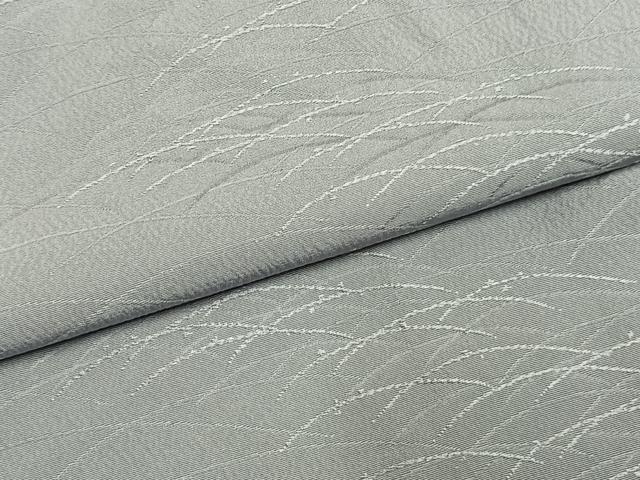 平和屋着物●上質な色無地　露芝地紋　灰青色　正絹　逸品　AABM4088fy