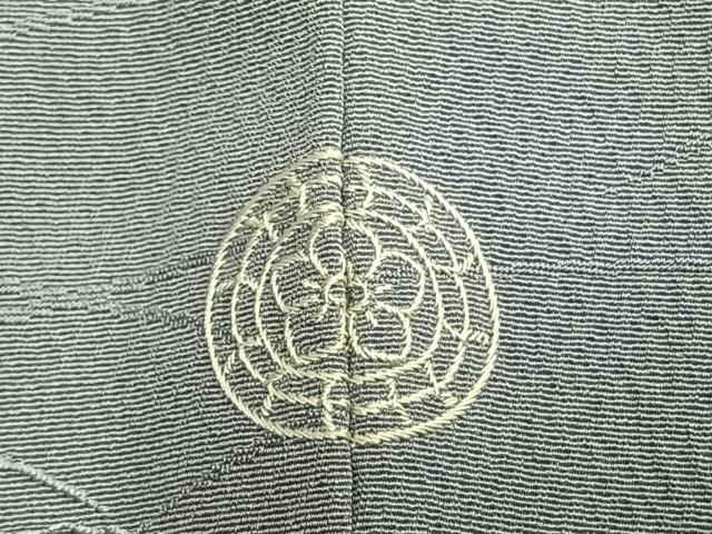 平和屋着物●上質な色無地　露芝地紋　灰青色　正絹　逸品　AABM4088fy