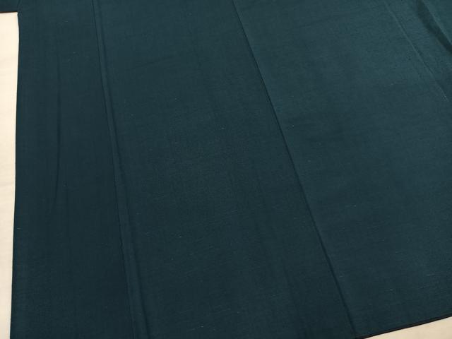 平和屋着物●男性　紬　色無地　高麗納戸色　正絹　逸品　AABM4091fy