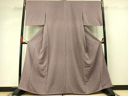 平和屋着物●上質な小紋　枝葉文　正絹　逸品　AABM4095fy