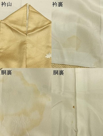 平和屋着物●訪問着　絞り　駒刺繍　雪輪花文　暈し染め　金銀彩　正絹　逸品　AABM4097fy